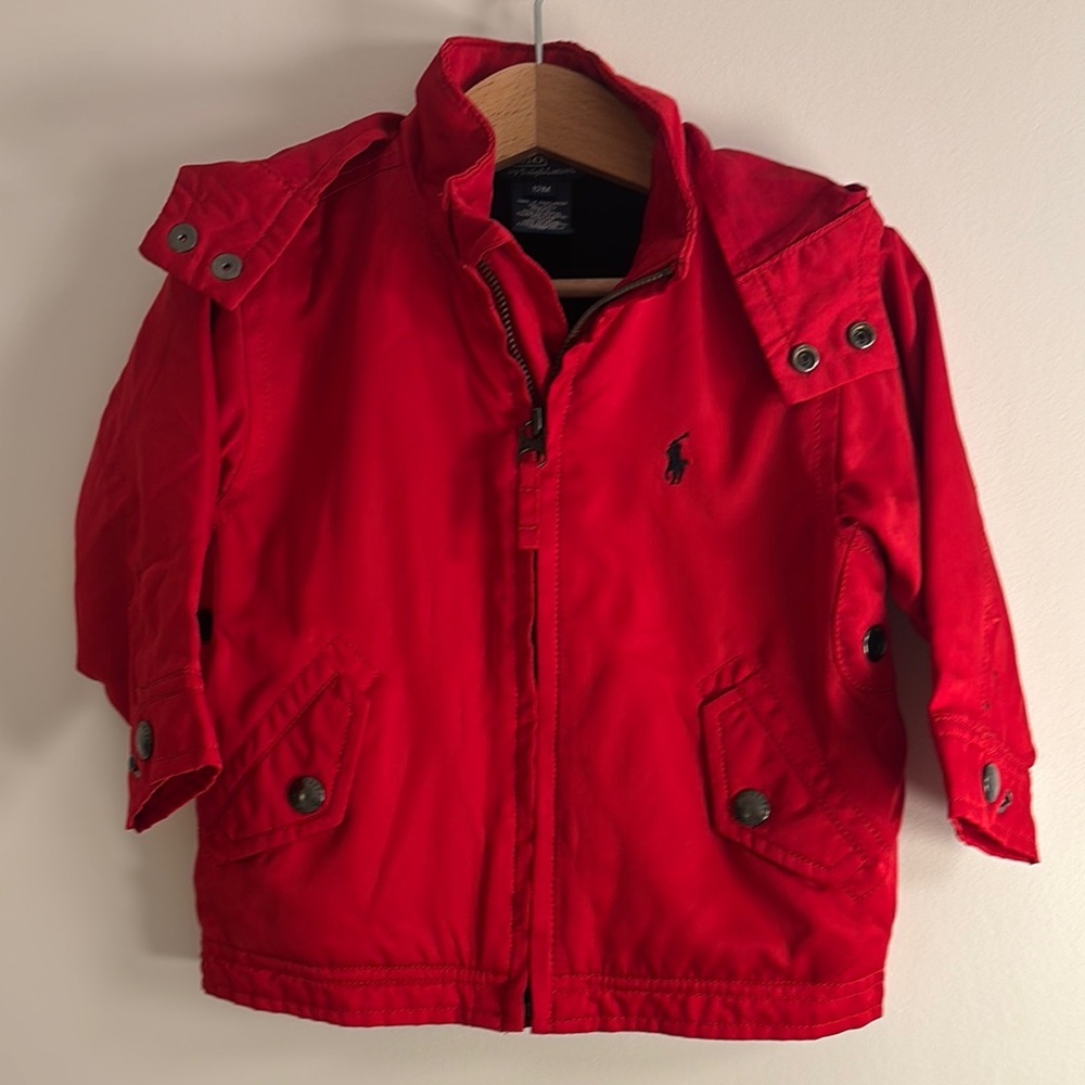 Ralph Lauren Kids Red Hooded Raincoat Jacket